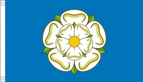 Yorkshire flag 3 white - flag, 5'