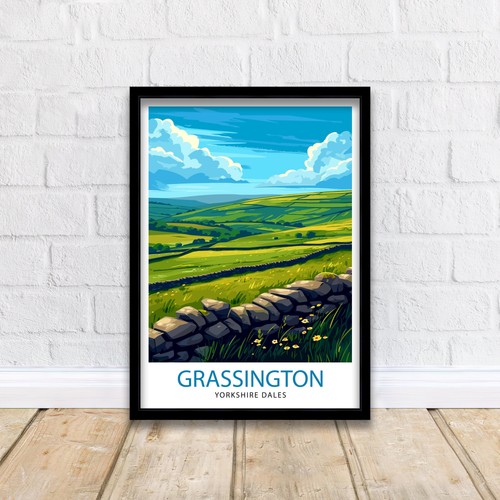 Poster viaggio grassington - poster, da